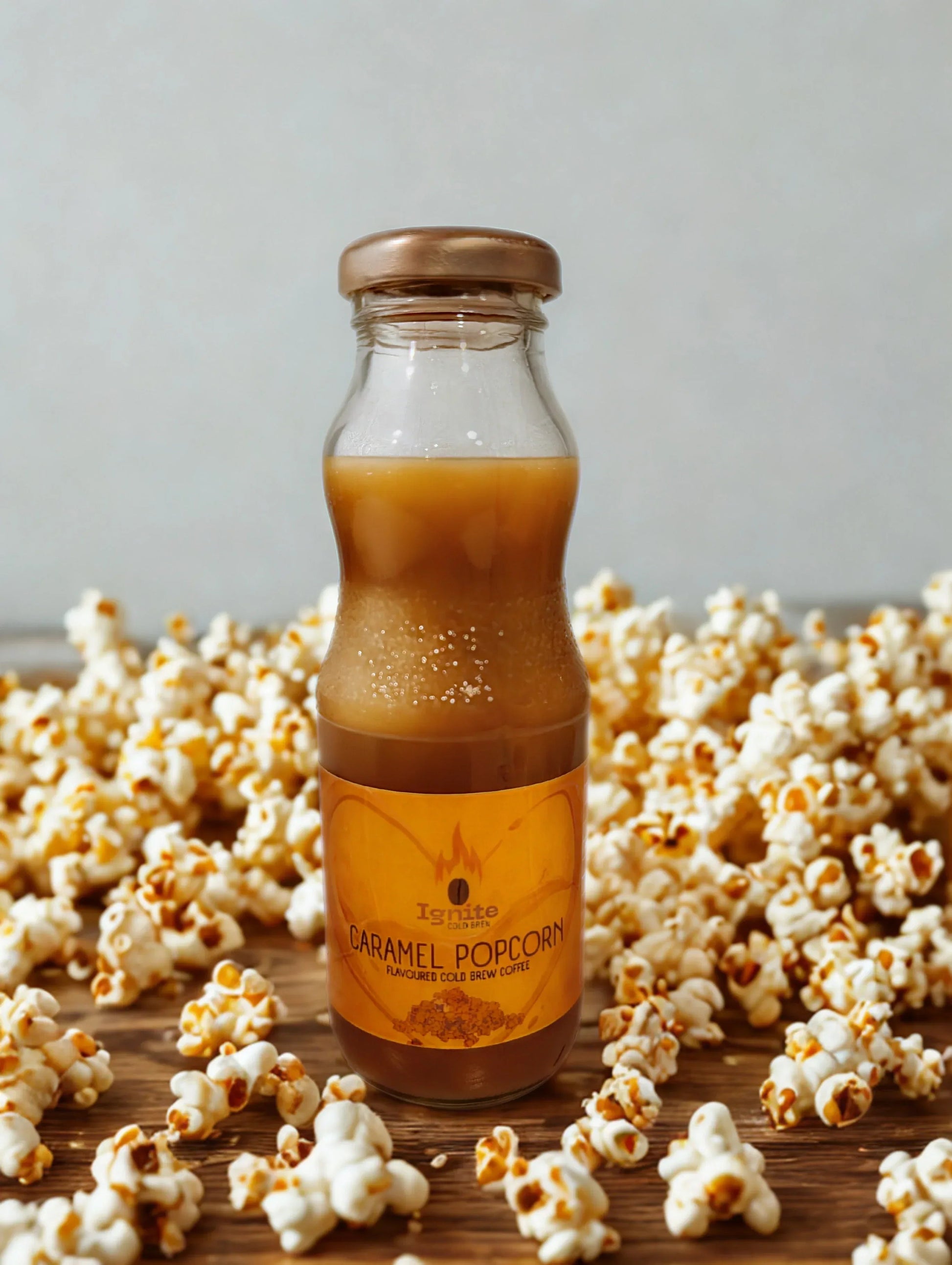 Ignite Coffee Co caramel popcorn-inspired cold brew pack featuring six indulgent flavored cold brews for cozy moments.