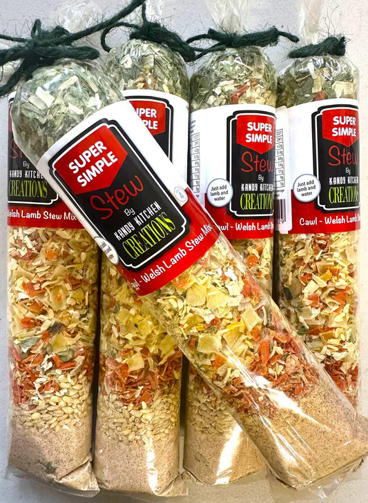 Cawl Welsh Lamb Stew Mix by Crafty Cook, uncategorized, featuring ingredients and packaging for traditional Welsh lamb stew.
