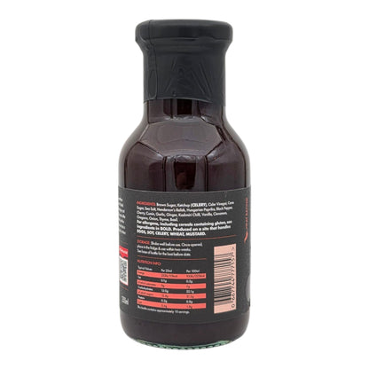 FireFly Barbecue Competition Cherry BBQ Sauce bottle, rich cherry flavor, and vibrant label for grilling and barbecue dishes.