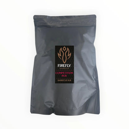 FireFly Barbecue Competition BBQ Rub in a 1kg jar, showcasing the seasoned spice blend for grilling and smoking.