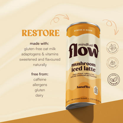 Mindfuel Flow RESTORE – Reishi mushroom latte for mood and calm