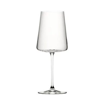Set of six Bordeaux wine glasses by Glassware UK, 680ml capacity, clear glass with elegant shape for red wine.
