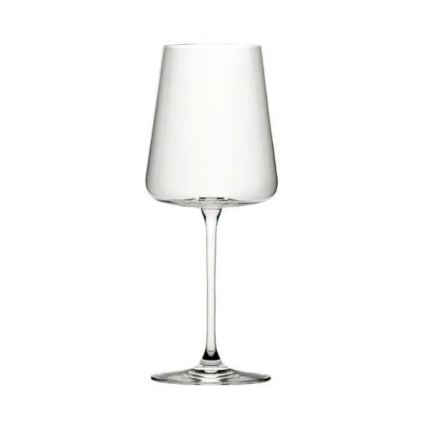 Set of six Glassware UK Mode goblet wine glasses, 550ml capacity, clear glass with elegant stem design.