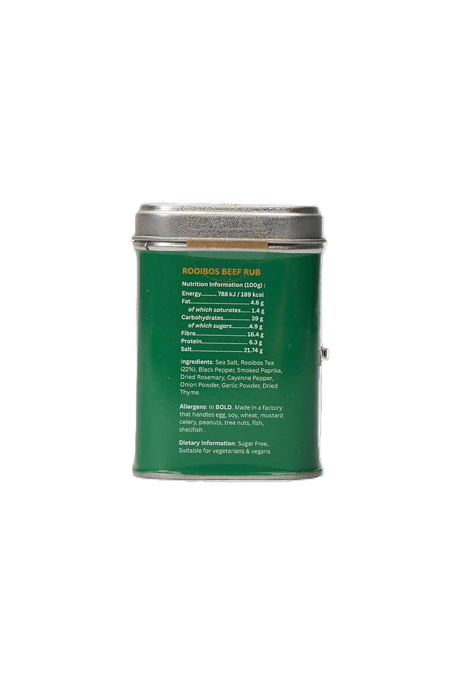 Crux BBQ Roobios Beef Rub seasoning in a jar, side view showing the label and texture for grilling and BBQ flavoring.