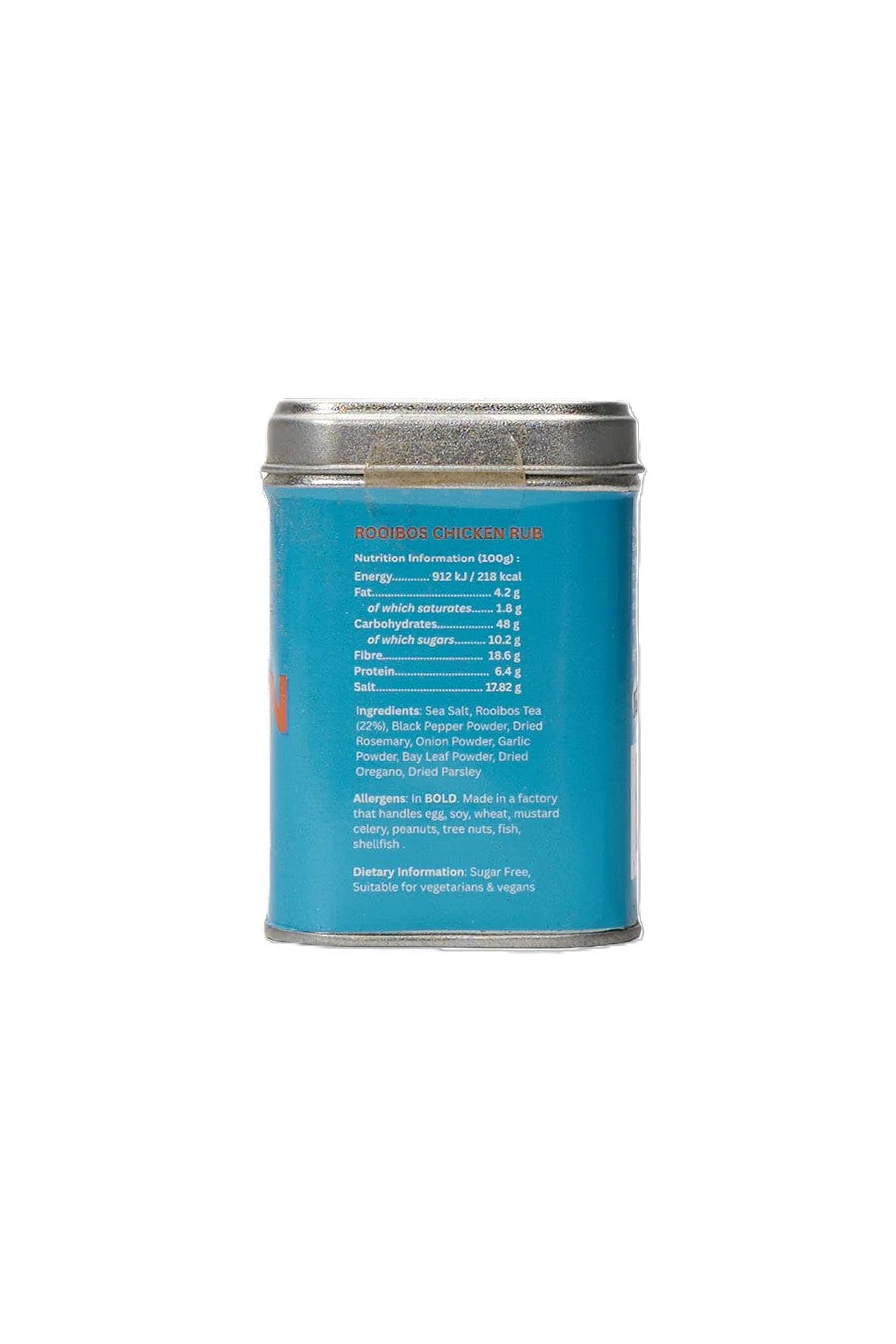 Side view of Crux BBQ Roobios Chicken Rub in a jar, showcasing the spicy blend for grilling and BBQ seasoning.