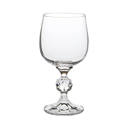 Set of six Glassware UK Claudia Crystalite wine glasses, 190ml, clear glass with elegant bowl shape for red or white wine.