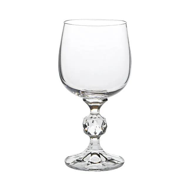 Set of six Claudia Crystalite wine glasses, 190ml, clear glassware from Glassware UK, with elegant bowl and stem design.