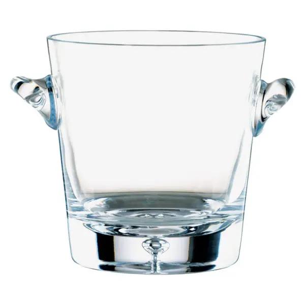 Krosno glass ice bucket with a 0.8L capacity, clear glass, round shape, and smooth finish, designed for accessories and entertaining.
