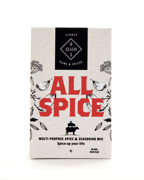 Book titled "All Spice" by BOHNS Rubs, featuring a colorful cover with images of various spices and seasoning mixes.