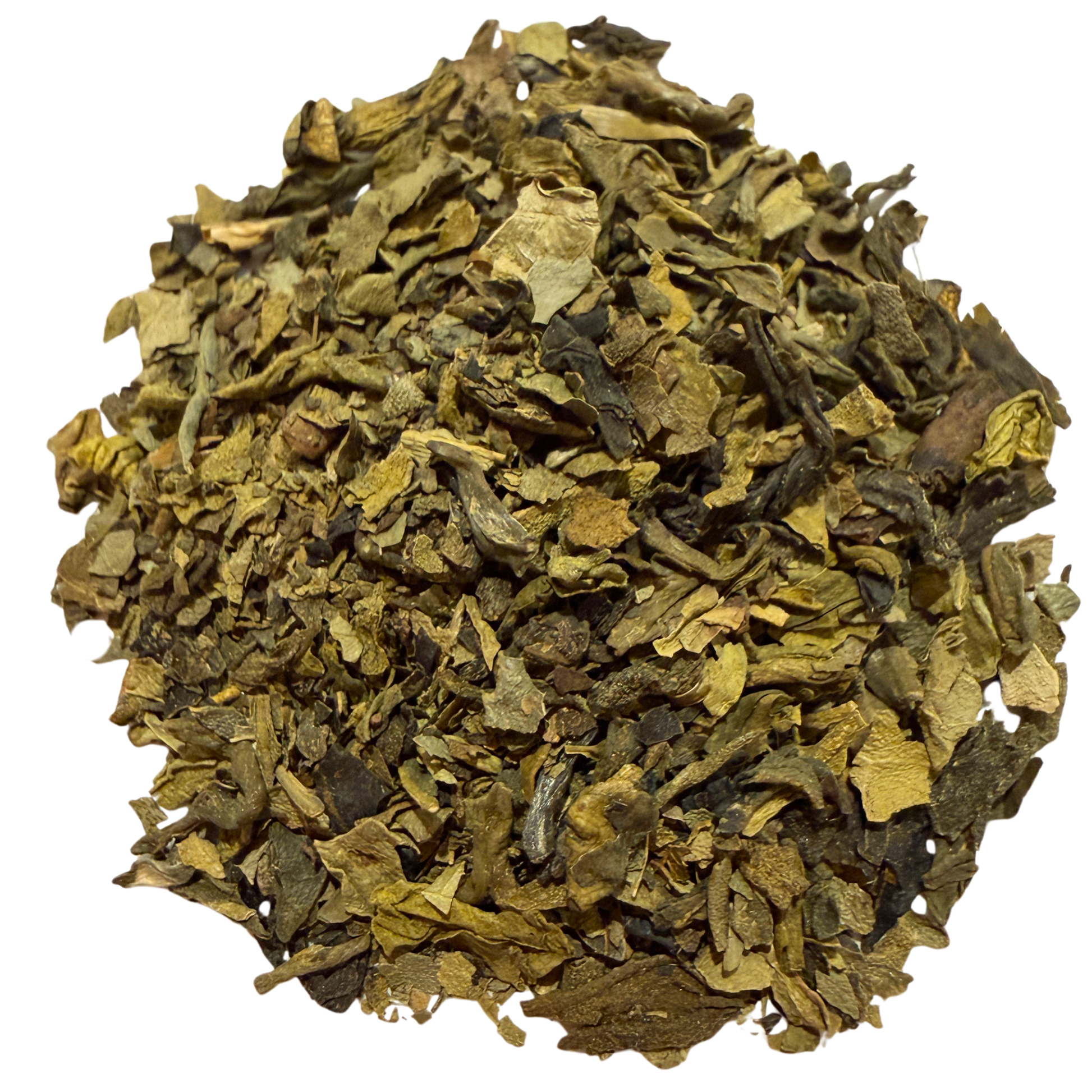 Decaf Kyushu Sencha green tea leaves from Porter Hill Tea Company, showcasing vibrant green tea leaves in a close-up shot.