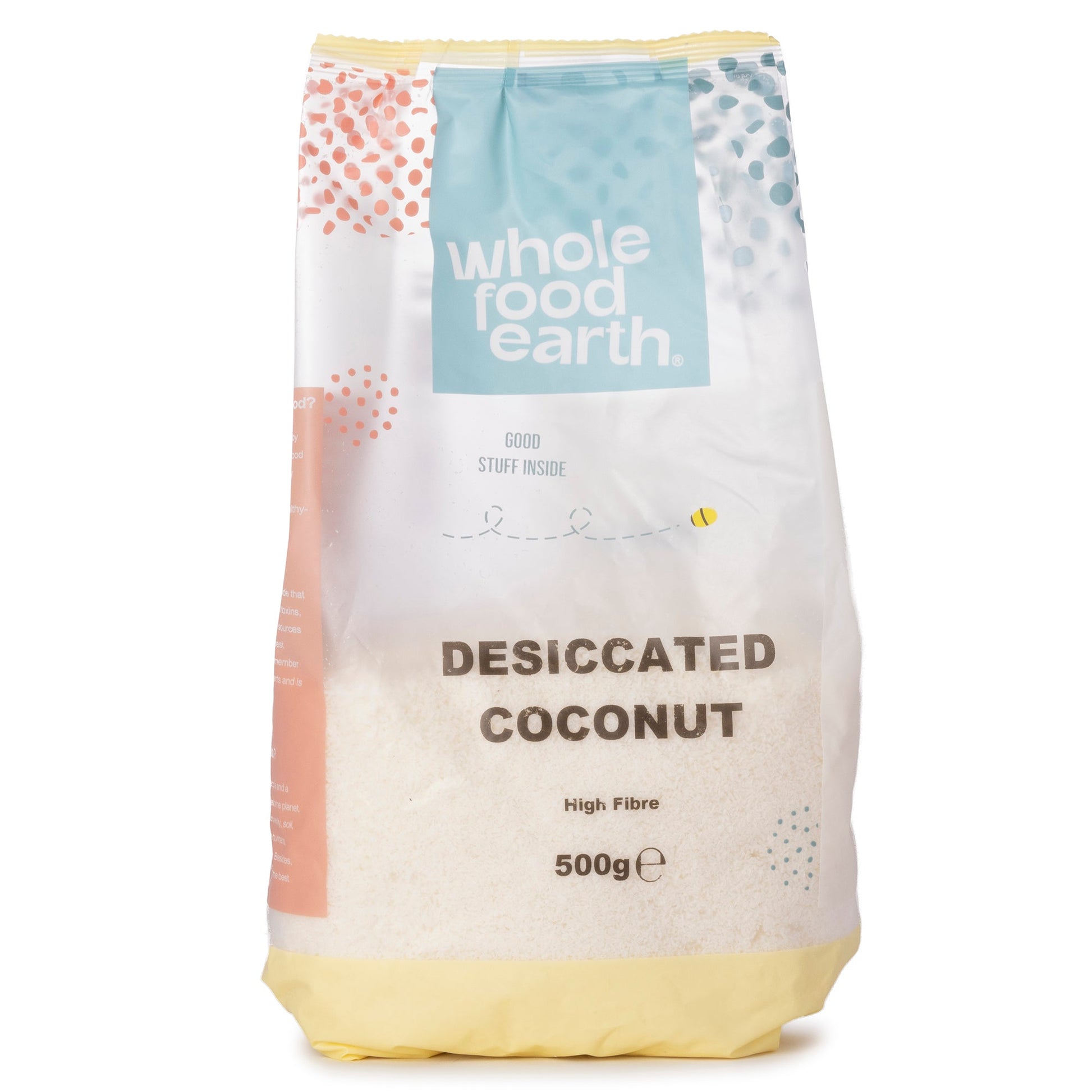 Whole Food Earth desiccated coconut, shredded dried coconut for baking and cooking, 1kg package.