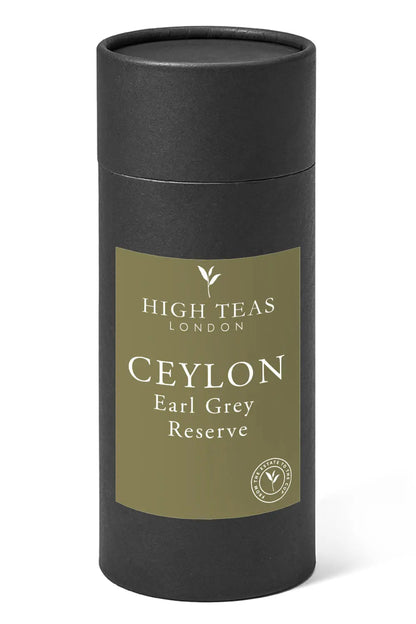 Loose leaf Earl Grey Reserve tea with cornflowers from High Teas, showing dark tea leaves and vibrant blue cornflower petals.