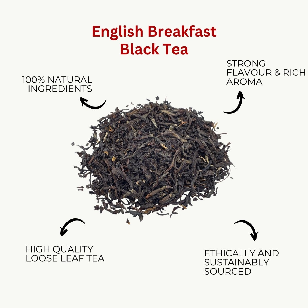 Camellios Loose Leaf Tea Set featuring English Breakfast tea leaves and infusions in a decorative tea box.