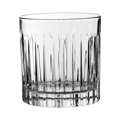 Set of six Glassware UK whisky tumblers with a classic old fashioned style, 310ml capacity, clear glass design.