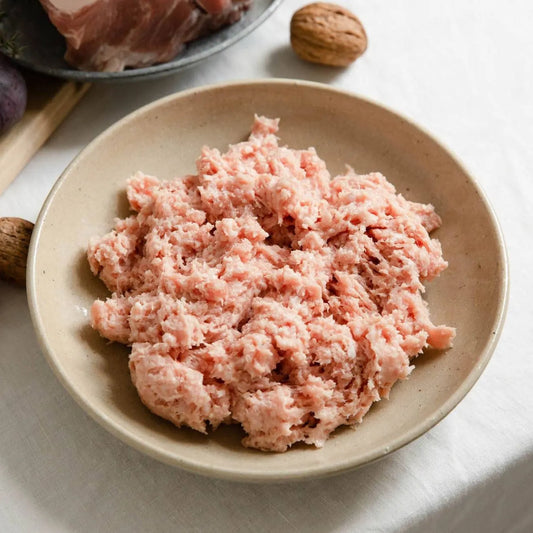 Gluten-free pork sausage meat from Primrose Herd, raw sausage meat ready for cooking or stuffing.