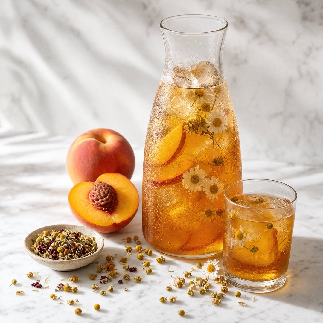 Assorted herbal loose leaf teas from Camellios in a variety of colorful tea leaves and herbs for infusions and brewing.