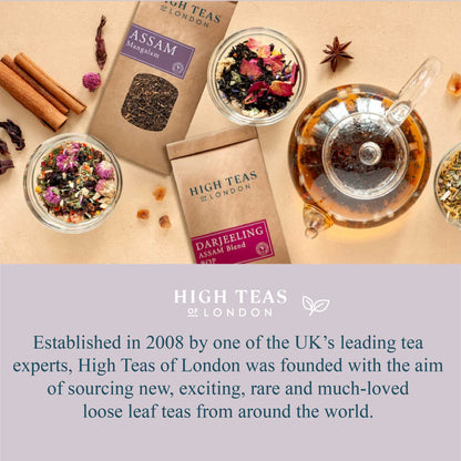 Assam Mangalam FTGFOP1 tea leaves from High Teas, showcasing high-quality, whole leaf Assam tea with golden tips and rich aroma.