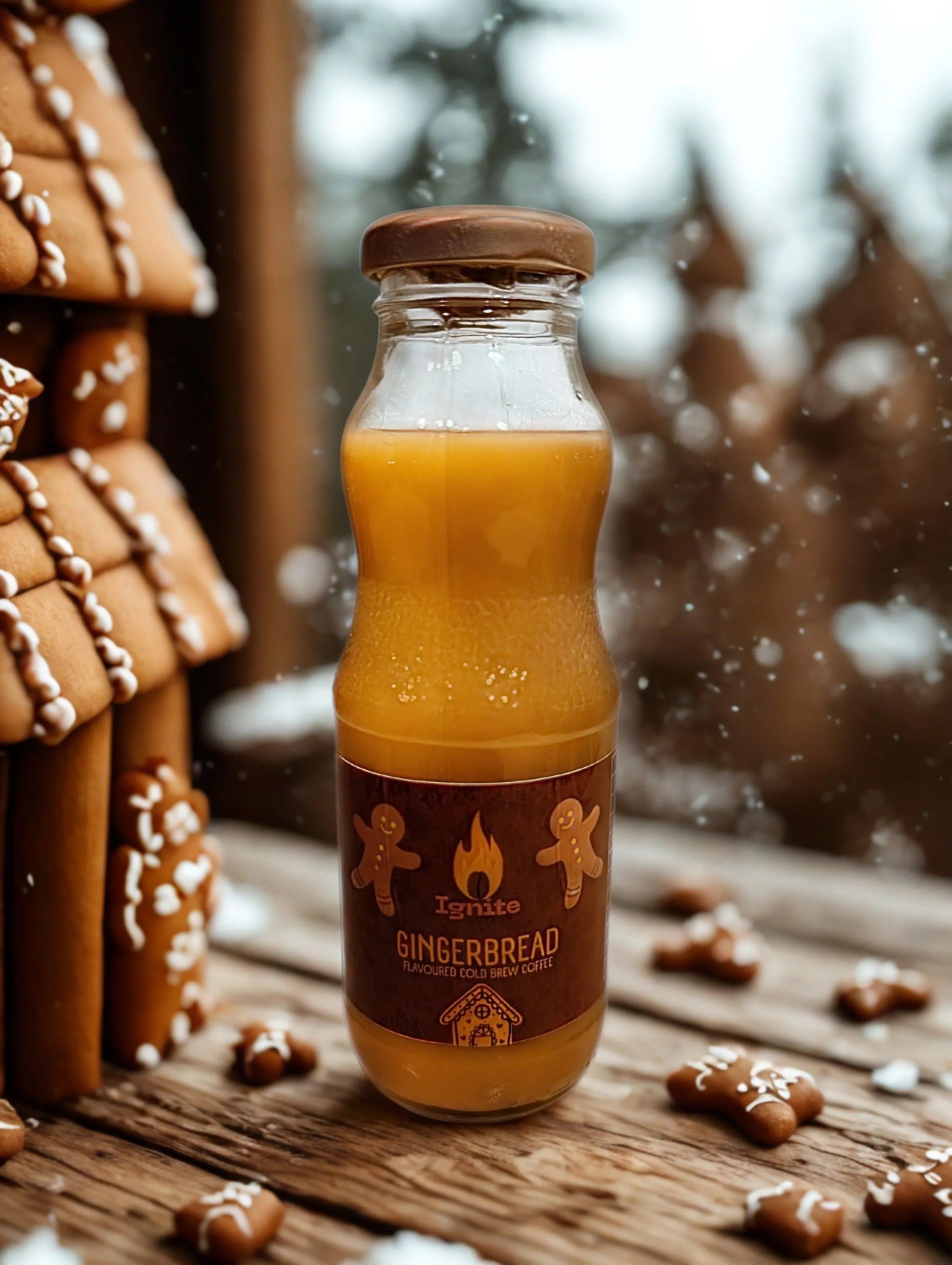 Six handpicked Ignite Coffee Co cold brew samples in gingerbread flavor tasting pack, ideal for discovering favorite cold coffee.