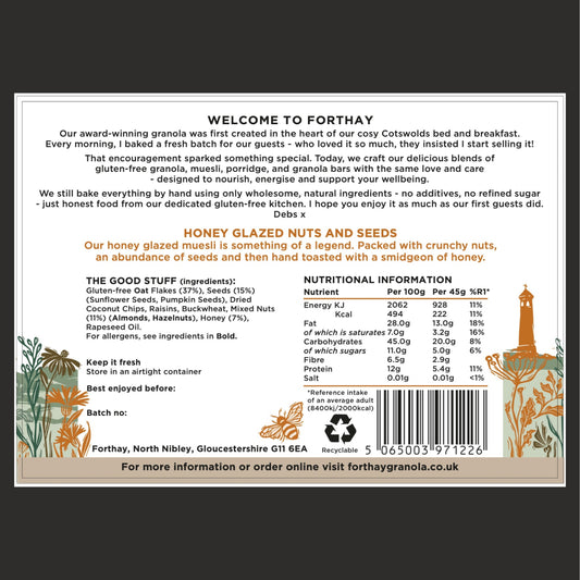 Forthay Granola Luxury Muesli w/ Honey Nuts & Seeds 450g