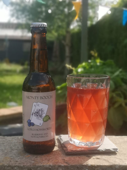 Lord Hopsworth Hopped Blueberry Kombucha - 12 Pack (330ml Bottles) - Probiotic Drink
