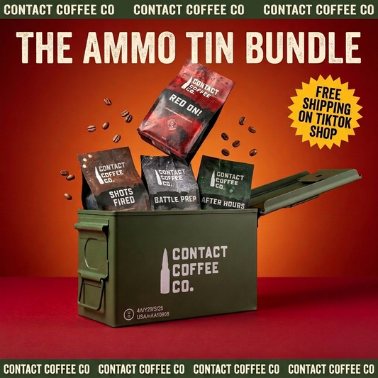 Assorted coffee resupply packages from Contact Coffee Company Ltd., featuring various coffee beans and packaging.