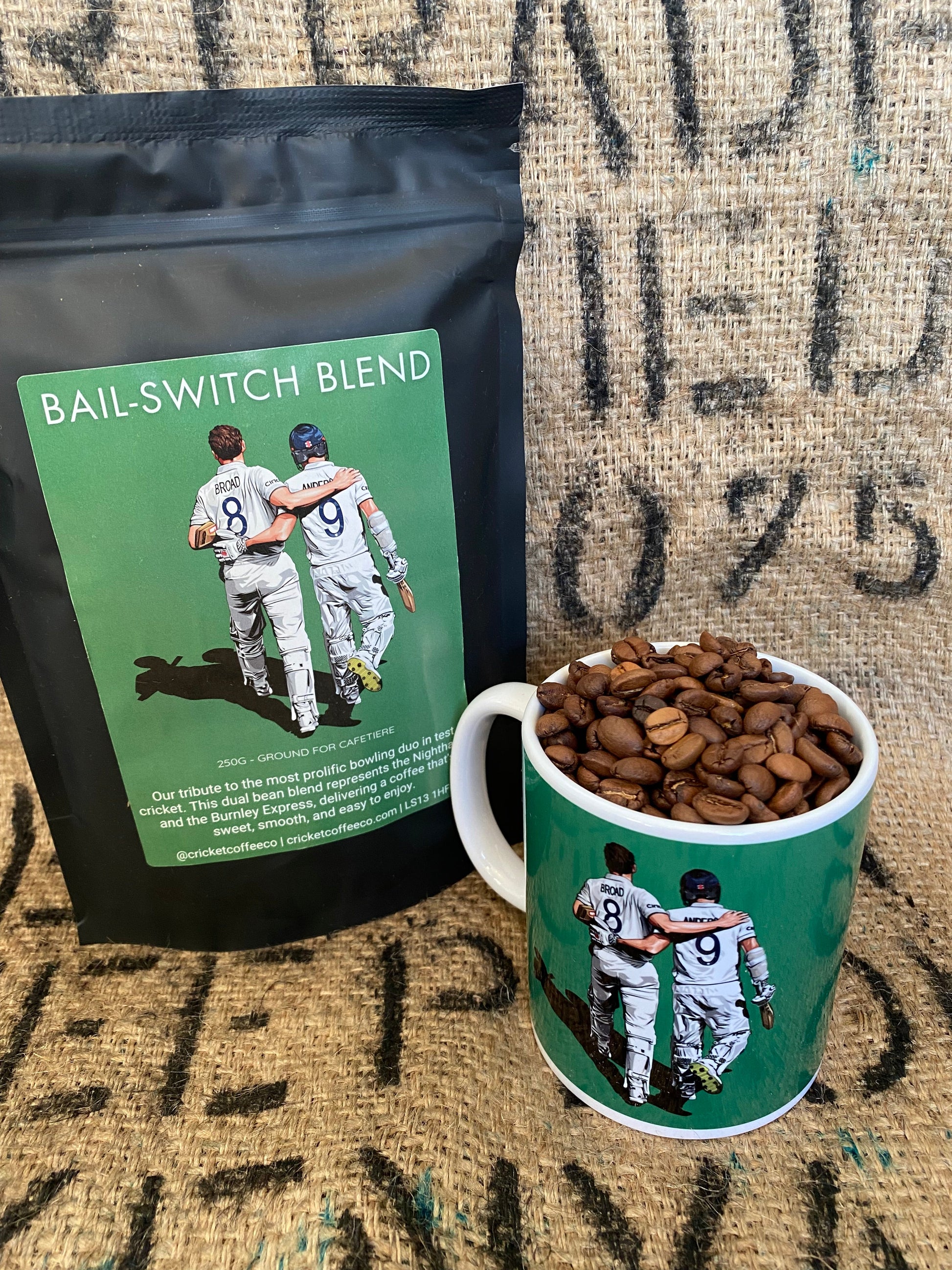 Bail-Switch Blend coffee bag from Clubhouse Roastery showing the label and packaging details.