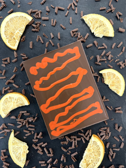 Orange Swirl Milk Chocolate Bloc