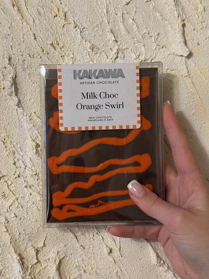 Orange Swirl Milk Chocolate Bloc