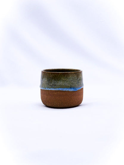 Ribera Handmade Ceramics Blulume Picollo ceramic terra stoneware espresso mug with a handmade, textured finish.