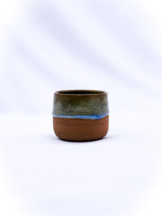 Ribera Handmade Ceramics Blulume Picollo ceramic terra stoneware espresso mug with a handmade, textured finish.