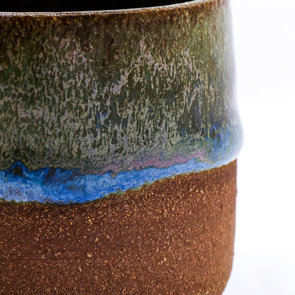 Handmade ceramic Terra stoneware espresso mug from Blulume Picollo by Ribera Handmade Ceramics, with a rustic, textured finish.