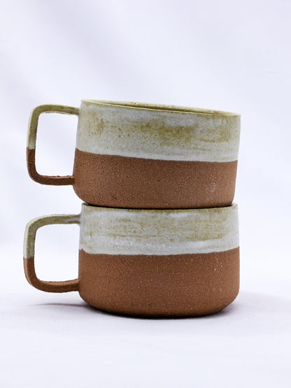 Bianca Grande handmade ceramic Terra Stoneware mug by Ribera Handmade Ceramics, showing its textured, earthy finish and large handle.