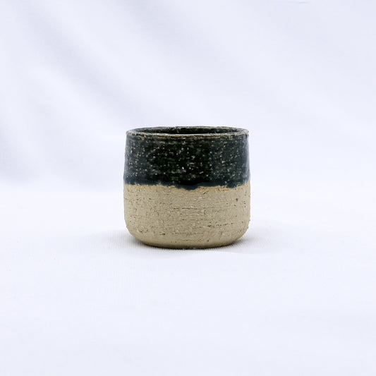 Ribera Handmade Ceramics Bluvio ceramic espresso mug with a textured, milled stoneware finish, perfect for enjoying your favorite espresso.