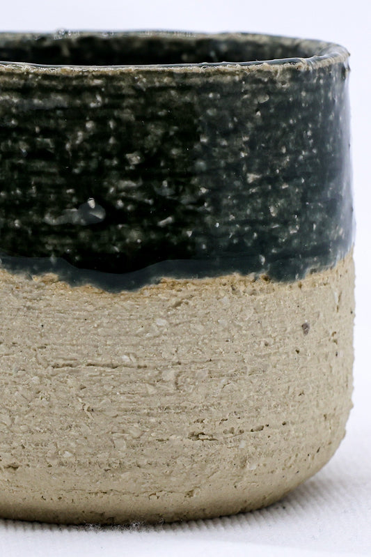 Bluevio Handmade Ceramic Milled Stoneware Espresso Mug by Ribera Handmade Ceramics, featuring a textured surface and classic shape.