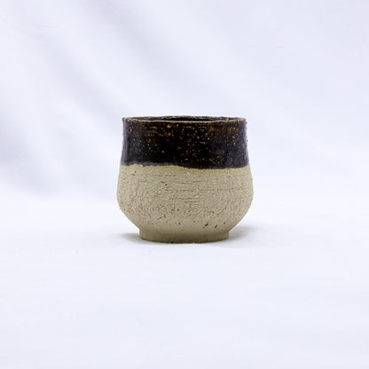 Handmade ceramic cappuccino mug by Ribera Handmade Ceramics, featuring a textured stoneware design and a smooth finish.