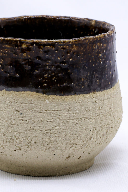 Handmade ceramic cappuccino mug by Ribera Handmade Ceramics with a textured stoneware finish and a classic shape.