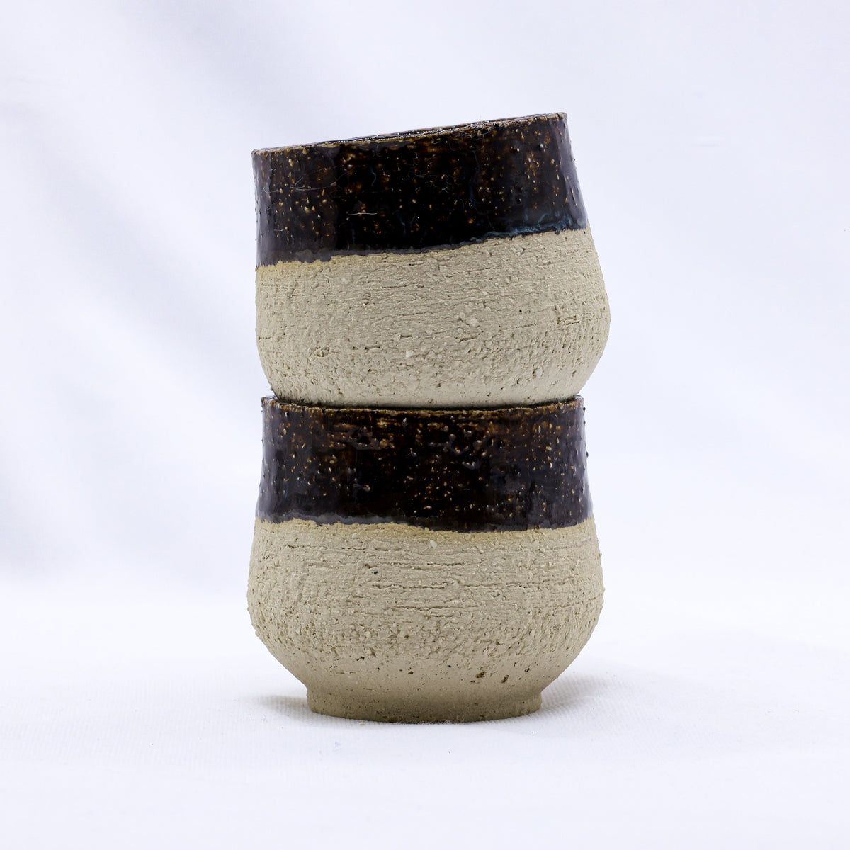 Ribera Handmade Ceramics Bruno Tazza ceramic cappuccino mug with a textured, milled stoneware finish and a rounded handle.