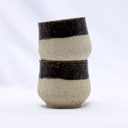 Ribera Handmade Ceramics Bruno Tazza ceramic cappuccino mug with a textured, milled stoneware finish and a rounded handle.