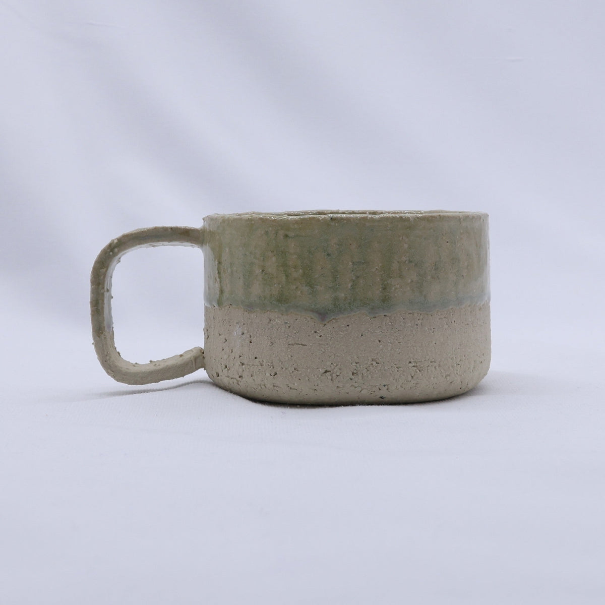 Bianca Grande handmade ceramic mug by Ribera Handmade Ceramics, large stoneware mug with a textured, milled finish.