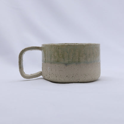 Bianca Grande handmade ceramic mug by Ribera Handmade Ceramics, large stoneware mug with a textured, milled finish.