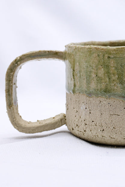 Large Bianca Grande handmade ceramic mug by Ribera Handmade Ceramics, featuring a textured milled stoneware finish.