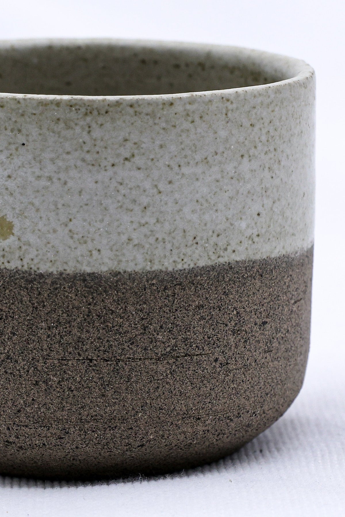 Handmade ceramic Bianca Picollo espresso mug by Ribera Handmade Ceramics with a textured stoneware finish.