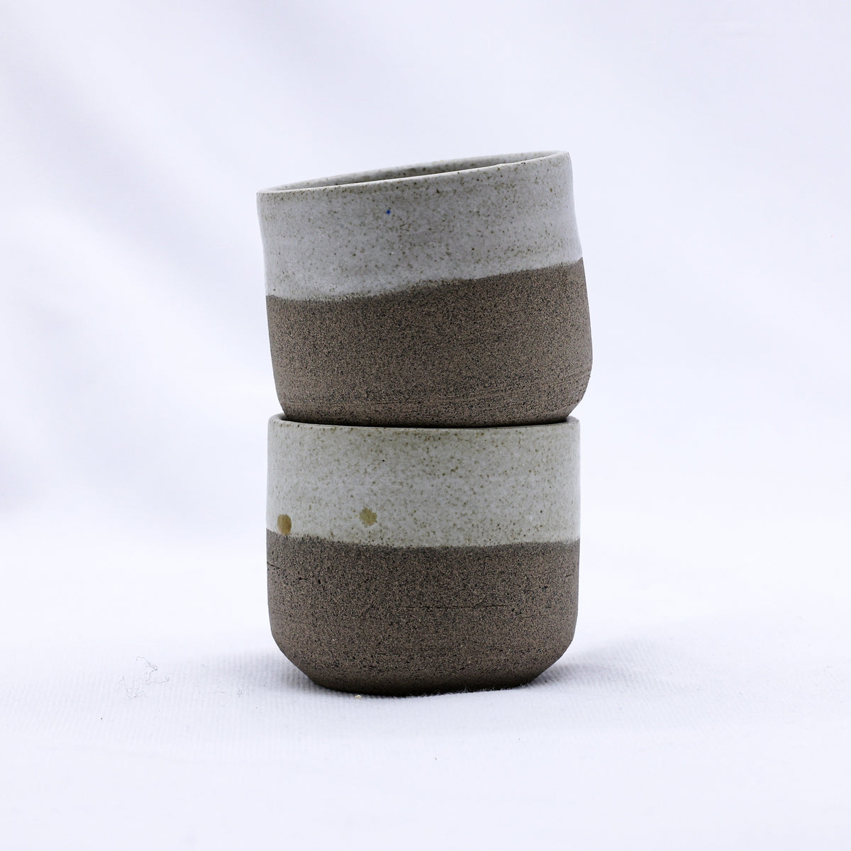 Bianca Picollo handmade ceramic stoneware espresso mug by Ribera Handmade Ceramics, showcasing a textured, artisanal design.