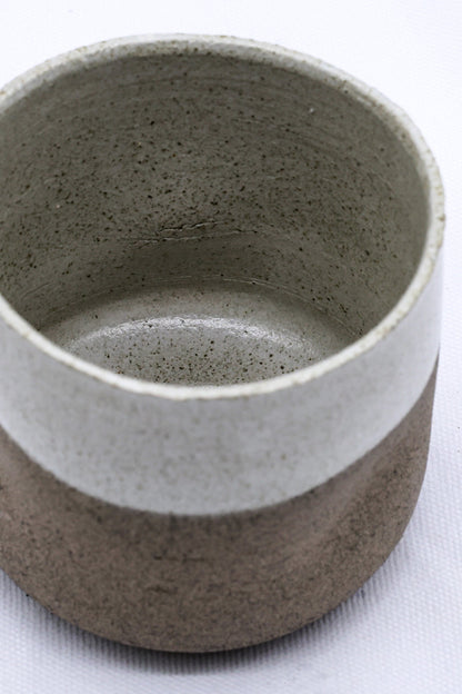Bianca Goccio handmade ceramic smoked grey stoneware short cup by Ribera Handmade Ceramics, featuring a smooth, matte finish.