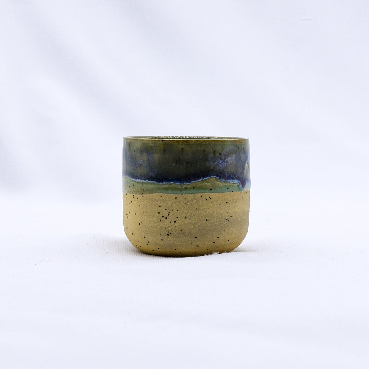 Ribera Handmade Ceramics Bluverde Picollo ceramic espresso mug with a glossy blue-green glaze and handcrafted finish.