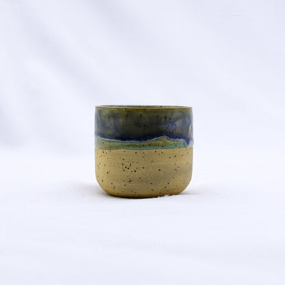 Ribera Handmade Ceramics Bluverde Picollo ceramic espresso mug with a glossy blue-green glaze and handcrafted finish.