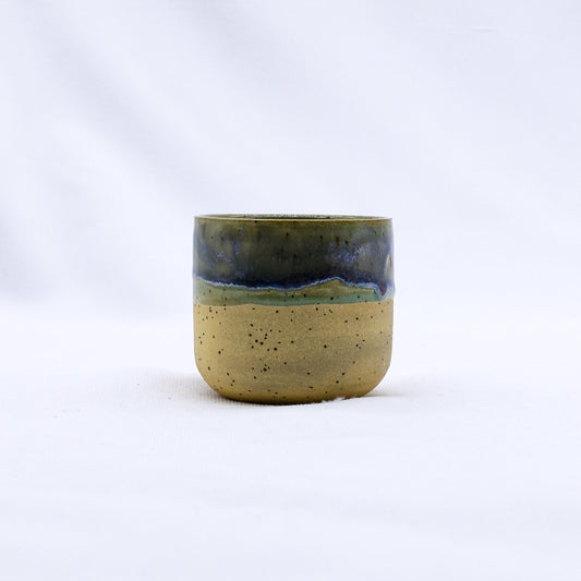 Ribera Handmade Ceramics Bluverde Picollo ceramic espresso mug with a glossy blue-green glaze and handcrafted finish.