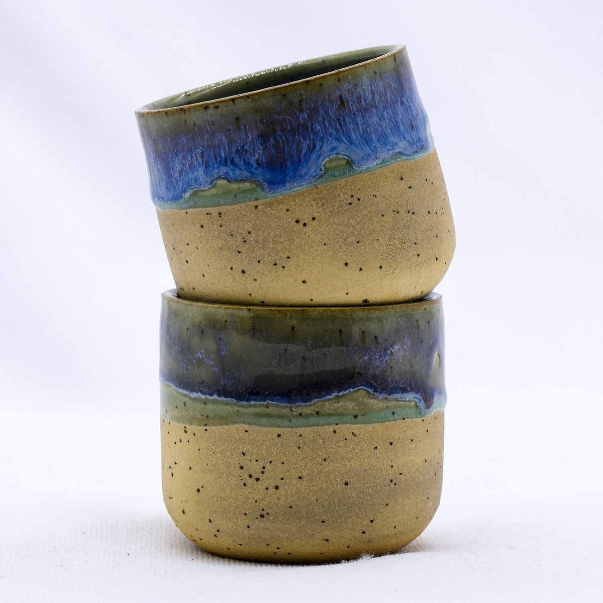 Handmade Bluverde Picollo ceramic espresso mug by Ribera Handmade Ceramics, featuring a smooth stoneware finish and compact design.