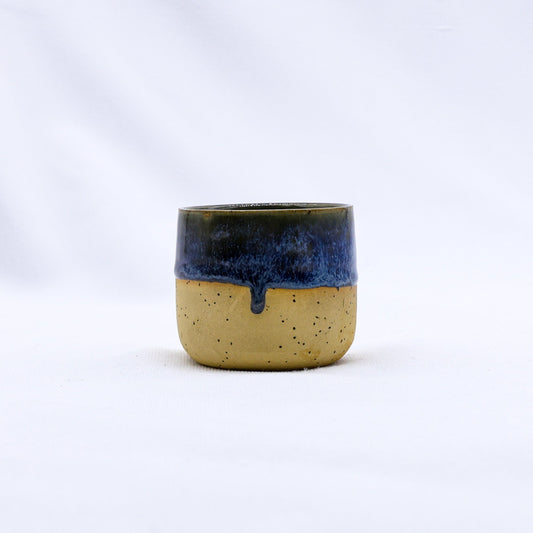 Handmade ceramic Picollo espresso mug by Ribera Handmade Ceramics, featuring a rustic stoneware design and a small, comfortable handle.