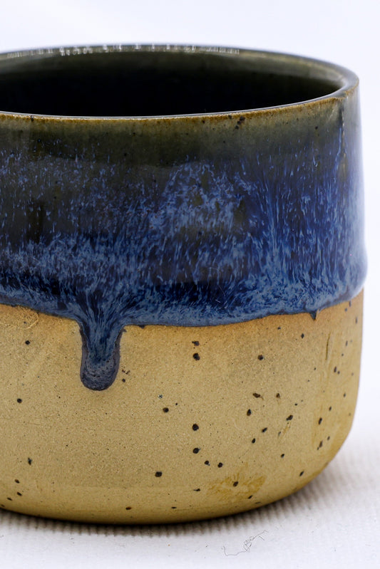 Handmade Ribera Picollo ceramic espresso mug with a textured stoneware finish, ideal for small coffee servings.
